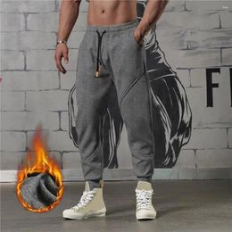 Men's Pants Lambswool Winter Thick Thermal Lined Jogger Fleece Straight Trouser Drawstring Male Fitness Jogging Sweatpants