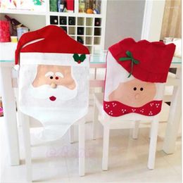 Chair Covers 1PC Lovely Mr & Mrs Santa Claus Christmas Dining Room Cover Seat Back Coat Home Party Decor Xmas Table Accessory