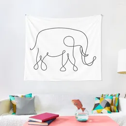 Tapestries Elephant Line Art Tapestry Aesthetic Room Decor Bed Decoration Wall