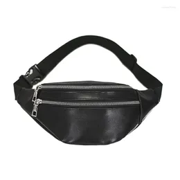 Waist Bags Fanny Packs Pack Bag With Zipper Pockets Adjustable Belt PU Leather For Men Women Fashion Travel