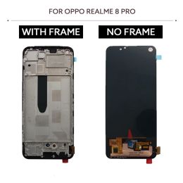6.4" AMOLED For OPPO Realme 8 Pro LCD Display Touch Screen Digitizer RMX3081 For Realme8 Pro LCD Screen With Frame Replacement
