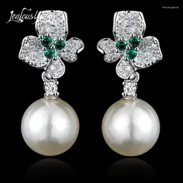 Dangle Earrings Elegant Green Zircon Shell Pearl Wedding For Women Earings Jewellery Gift