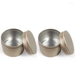 Storage Bottles 30pcs 50pcs 60ml Empty Aluminum Pot Screw Lid Cream Jar Frost Gold Cosmetic Accessory Candle Containers Tin Metal Flower Tea