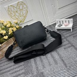 ALPHA Designer Bag Men Crossbody Bag High Quality Leather Resin Logo Handbag Single Shoulder Bag Black Flower Black Plaid Wallet Card B Lbeu