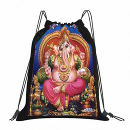 lord Ganesh Shri Ganesh Hindu Lord Chakra Cool Drawstring Bags Gym Bag Gym Softback Shop Bag School Sport Bag y2J5#