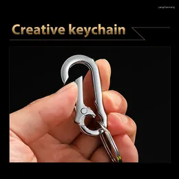 Keychains 1PC Men Zinc Alloy Gourd Buckle Keychain Waist Belt Clip Anti-lost Hanging Classic Fashion Key Ring Car Decoration Gift