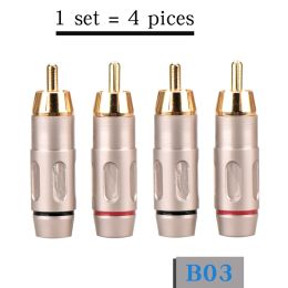 HIFIDIY LIVE 4PCS/Set Audio Signal input RCA Plug cable wire Gold Plated amplifier front stage DIY speaker Stereo Headset repair