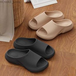home shoes ChuulGorl Summer Men Slippers EVA Indoor and Outdoor Beach Bathroom Solid color Platform fashion Couple Y240401