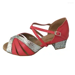 Dance Shoes Elisha Shoe Customized Heel Women Salsa Latin Sandals Open Toe Dancing Party Ballroom Slotted Strap