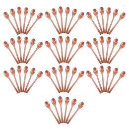 Coffee Scoops Wooden Spoons 60 Pieces Wood Soup For Eating Mixing Stirring Long Handle Spoon Kitchen Utensil