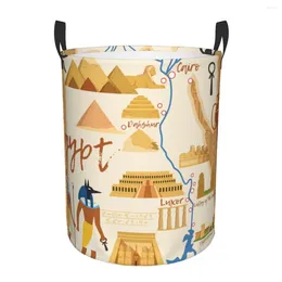 Laundry Bags Waterproof Storage Bag Egypt Map Ancient Landmark Household Dirty Basket Folding Bucket Clothes Toys Organiser