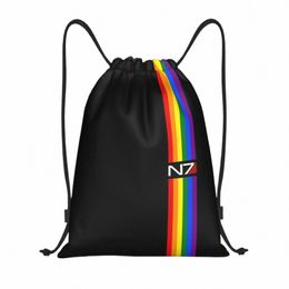 n7 Gay Pride Lgbt Logo Drawstring Bags for Shop Yoga Backpacks Alliance Military Video Game Mass Effect Sports Gym Sackpack q0bK#