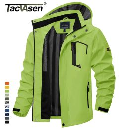 TACVASEN Spring Autumn Lightweight Jackets Mens Mesh Lined Waterproof Rain Jacket Outdoor Fishing Hiking Jacket Male Windbreaker
