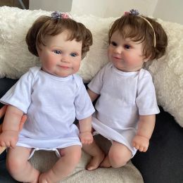 50CM Reborn Dolls Maddie Full Body Silicone Newborn Baby Girl As Picture with 3D Skin Paint with Hand-Rooted Hair Birthday Gift