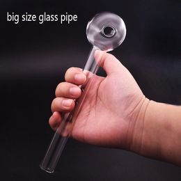 Best Nice Large Size 8 Inch Glass Oil Burner Pipe Jumbo OD 50mm Ball Glass Pipe Water Bongs Handheld Tobacco Smoking Pipes Best Gift for Smoker