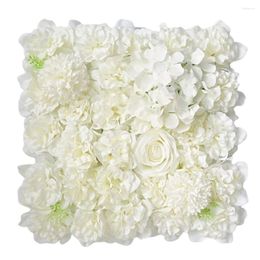 Decorative Flowers 38x38cm Reusable White Long Lasting Artificial Flower Panel Wedding Party DIY Stage Wall Decor Screen Weatherproof Easy