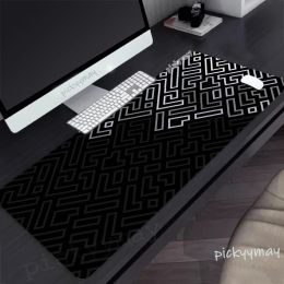 Gaming Mousepads Geometric Lines Mousepad Large Mouse Mat Big Desk Pads Non-Slip Rubber Mouse Pad Black Keyboard Mats Stitched