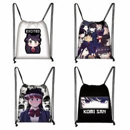 anime Komi Can't Communicate Drawstring Bag Japanese Manga Komyushou Desu Backpacks Women Casual Teenagers Storage Travel Bag c8ap#