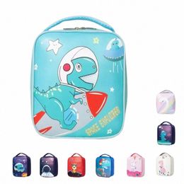 dinosaur unicorn li Student Portable Lunch Bag Oxford Fabric Astraut Carto Insulati Bag T9RB#