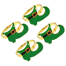 Table Cloth 4 Pcs Irish Napkin Rings Clasp For Restaurant Serviette Buckles Decor Dining Christmas El Holder