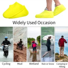 1 Pair Waterproof Non-slip Silicone Rain Shoes High Elastic Rain Boots Reusable Overshoes Boot Cover Unisex Shoes Accessories