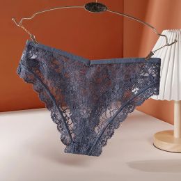 BANNIROU 1Pcs Female Underwear Sexy Lace Briefs For Women Low Rise Panties For Ladies Transparent Lingerie Woman Panty