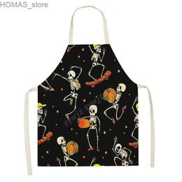 Aprons Mexican Day of The Dead Apron Adult Kids Home Kitchen Cooking Stain Resistant Decoration Sugar Skull Bib Holiday Party Favor Y240401TCDX