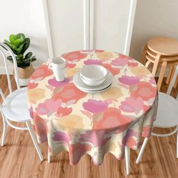 Table Cloth Round Abstract Pastel Boho Floral Cloths Waterproof Cover For Wedding Party Dining Holiday Banquet
