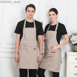 Aprons Kitchen Apron New Fashion in Cuisine Male Chefs Barbecues Bars Cafes Beauty and Nail Studio Waterproof and anti fouling Y240401ZX7Z