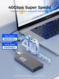 ORICO USB4 NVMe M.2 SSD Enclosure 40Gbps PCIe3.0x4 Aluminium M2 External Case Compatible with Thunderbolt 3/4 USB3.2/3.1/3.0