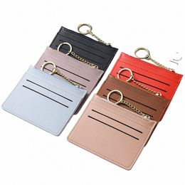 card Holder Thin Busin Card Wallet Slim Bank Credit Card ID Cards With Zipper Coin Pouch Case Bag Wallet Organizer Women Men R4w9#