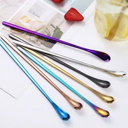 Coffee Scoops Latte Spoon Food Grade Stainless Steel 19.3cm/23.3cm Long Handle Glass Ice Cream Sundae Tea Kitchen Tableware