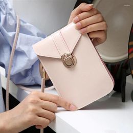 Bag Women Phone Wallets Leather Shoulder Transparent Student Card Holders Handbag Ladies Clutch Purse 2024