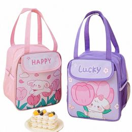 2022 New Portable Lunch Bag Thermal Lunch Box Women Pink Carto Tote Cooler Handbag Bento Pouch Cute School Food Storage Bags b1KH#