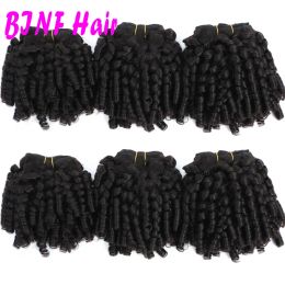 Funmi Curly Hair Bundles For Full Head 14-24 inch 100% Remy Human Hair Weave Bundles Afro Loose Curl Wave Short Hair Exten