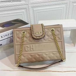 Leather Handbag Designer Sells Branded Women's Bags at 50% Discount Indentation Large Capacity Fashion New Crossbody Chain Single Shoulder Bag