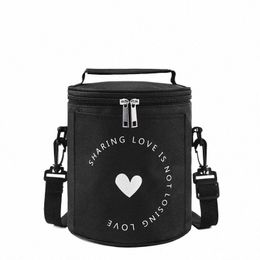large-capacity Portable Lunch Bag 2022 New Fresh-kee Thickened Lunch Box Bag Round Barrel Aluminum Foil Insulati Bag w6dX#