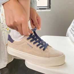 Casual Shoes Women's Board Shoe Spring Suede Sneakers Lace Up Vintage Student College Style Fashion Running Lolita Canvas Woman
