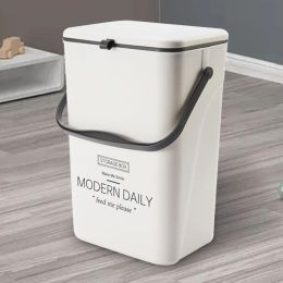 7/12L Large Capacity Garbage Container Recycling With Lid Kitchen Wall-mounted Trash Can Household Cabinet Hanging Storage Trash