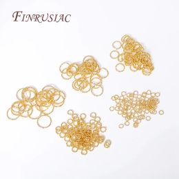 4/5/8/10/12MM Round Twist-Wire Open Jump Rings 18K Gold Plated Brass Metal Split Rings Connector For DIY Jewellery Making Supplies