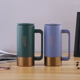 Mugs 350ml Coffee Mug 304 Stainless Steel Double Wall Vacuum Thermo With Handle Office Work Insulated Tumbler Cup Lid