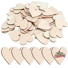 Storage Bottles 50 Pcs Wood Pendant Crafting Gadgets Heart-shaped Handmade Crafts Wooden Ornaments