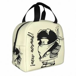 mafalda Carto Insulated Lunch Bag Large Lunch Ctainer Cooler Bag Tote Lunch Box School Picnic Bento Pouch p5Xb#