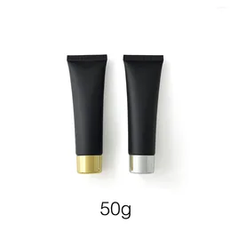 Storage Bottles 50g Refillable Squeeze Bottle Empty Cosmetics Container 50ml Frost Matte Black Plastic Soft Tube Cream Lotion Travel Use