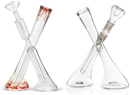 Vintage X Bong with Precooler Glass PIPE Bong Dab Rig Water Hookah Smoking Pipe 15Inch height Original Glass Factory made can put customer logo by DHL UPS CNE