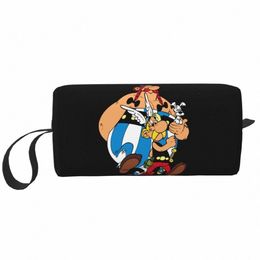 asterix And Obelix Makeup Bag for Women Travel Cosmetic Organiser Kawaii Adventure Manga Getafix Dogmatix Storage Toiletry Bags u7JR#