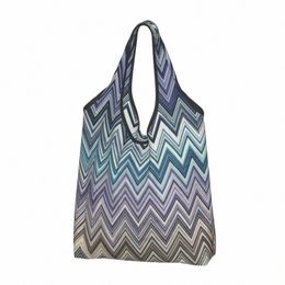 home Zig Zag Bohemian Groceries Shop Bags Funny Shopper Shoulder Tote Bags Capacity Portable Zigzag Boho Pastel Handbag 03Uk#