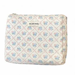 retro Floral Women's Travel Cosmetic Bag Sweet Cute Female Clutch Purse Makeup Case Handbags Portable Ladies Daily Storage Bags s0yI#