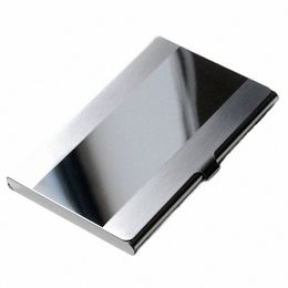 fi Card Holder Stainl Steel Sier Aluminium Credit Card Case Women Wallets Men ID Card Box Busin Organizer 44Hx#