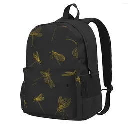 Storage Bags Backpack Hand Drawn Dragonflies Casual Printed School Book Shoulder Travel Laptop Bag For Womens Mens